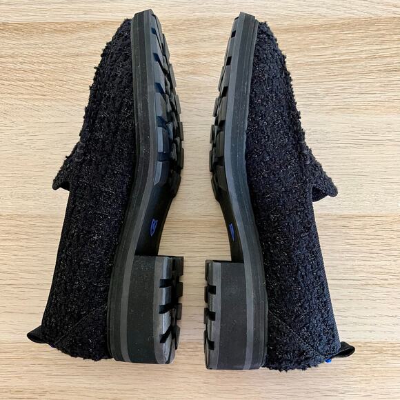 Rothy’s The Lug Loafer Black Bouclé Knit Slip-On Shoes Women’s 8.5 - Picture 6 of 11